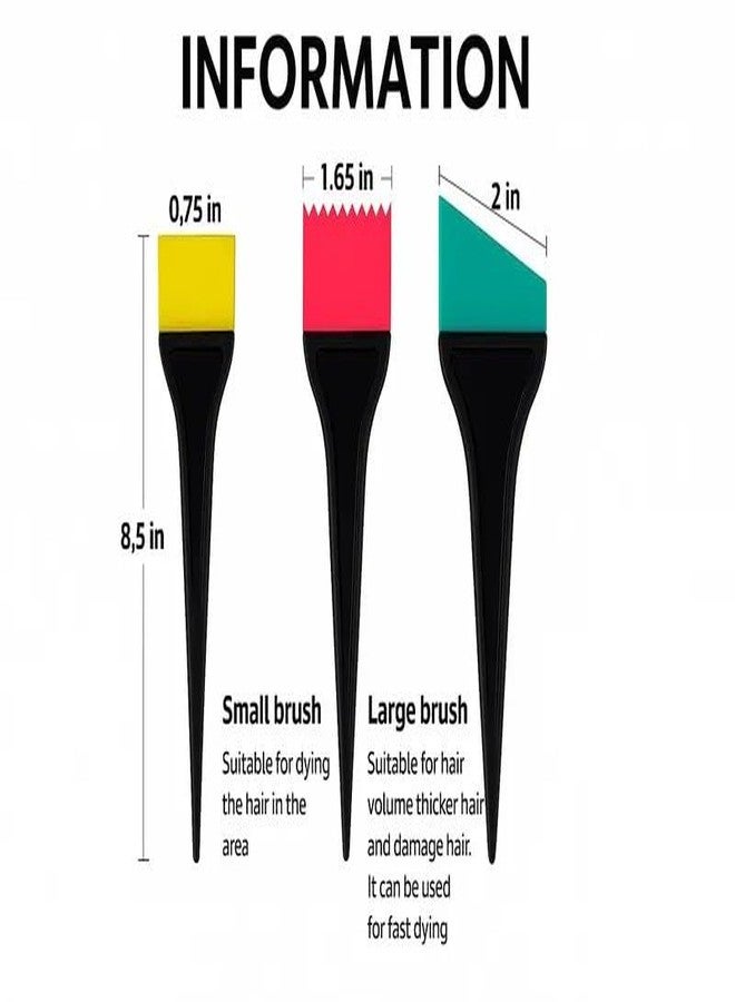 Hendel 8.5" Silicone Hair Dye Brush Professional Coloring Applicator Tool Set 6 PCS - Image 4